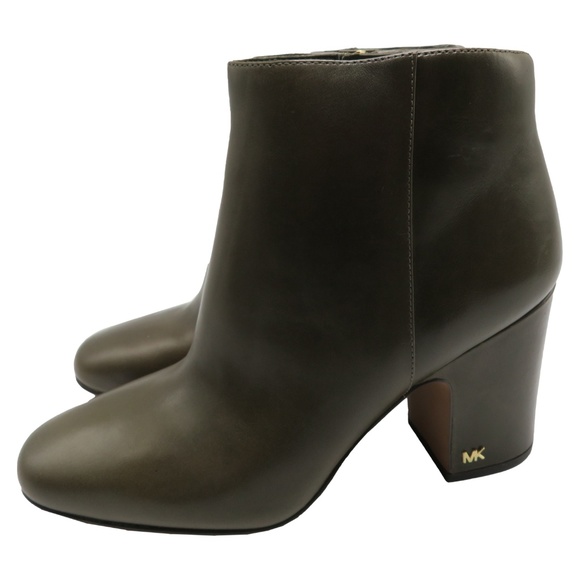 Michael Kors Elaine Leather Bootie Olive - Picture 4 of 6
